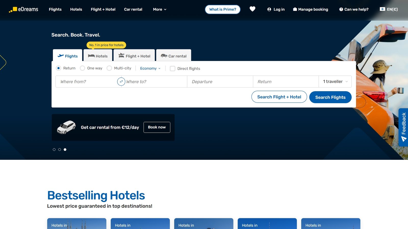 eDreams website preview